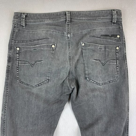 Diesel Mens Pants 32 Gray Jeans Darron Regular Slim Tapered Stretch Denim 32x32 - Picture 12 of 15